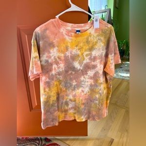 NWT Old Navy Women’s orange Tie-Dye T-Shirt